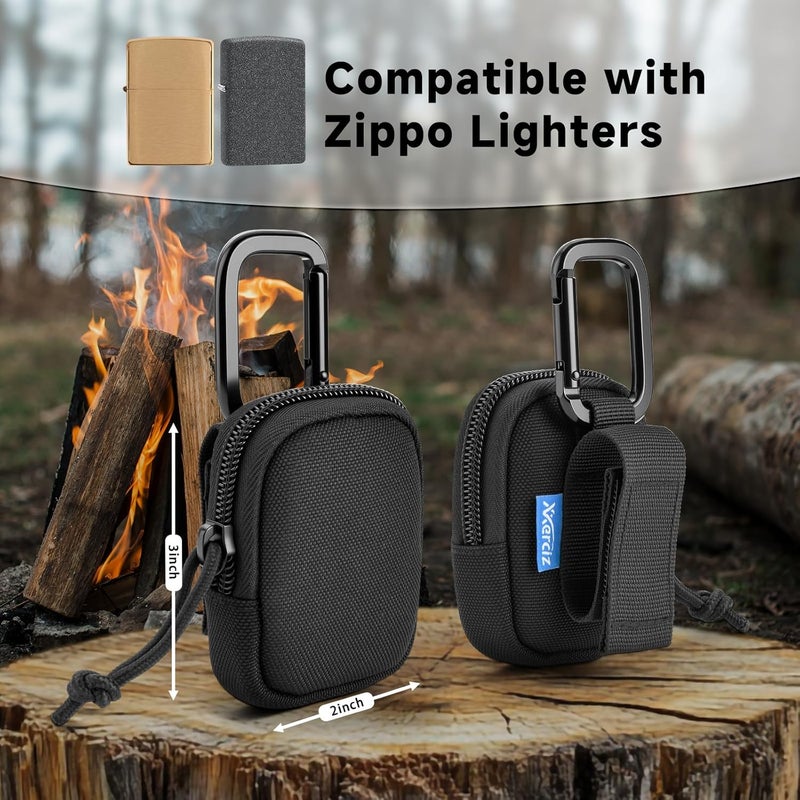 Xxerciz Lighter Cover Case Compatible with Zippo Lighters, Nylon Lighter Pouch Holder with Metal Carabiner, Anti-Scratch Protective Lighter Storage Case with Belt Loop - Image 3